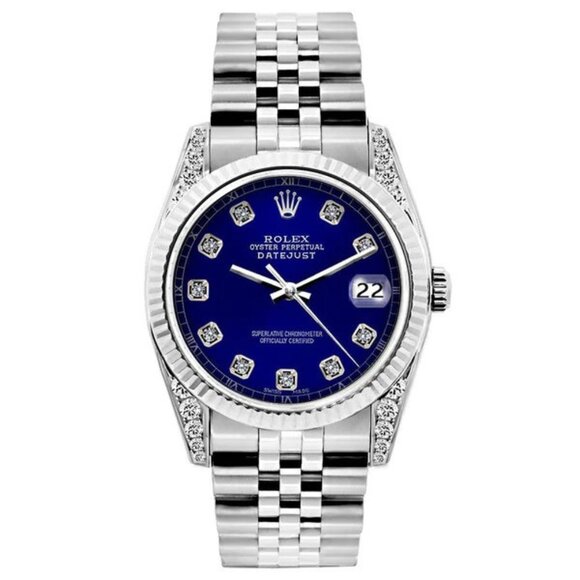 Rolex Datejust 26MM Blue Diamond Dial With Diamond Lugs - Picture 1 of 5